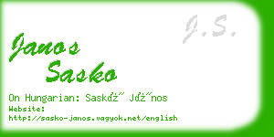 janos sasko business card